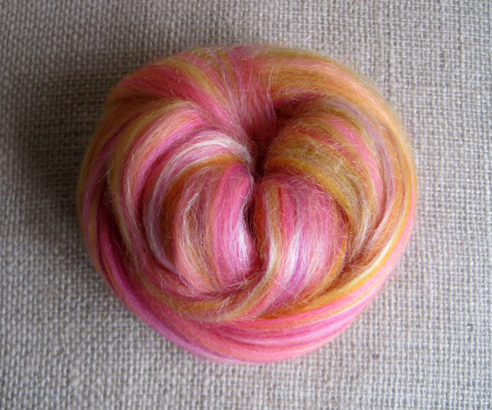 Starbursts - Merino Top Tussah Silk Felting Spinning Fiber - 4 oz