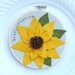 5 inch hoop art: "hello sunshine". yellow felt sunflower