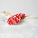 12 Geometic Red Mini Gift Tags Round Threaded