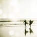 Surfer Photograph Art - Silver Sunshine reflection sepia bokeh him men gray green beach photograph sparkle modern minimalist Photograph