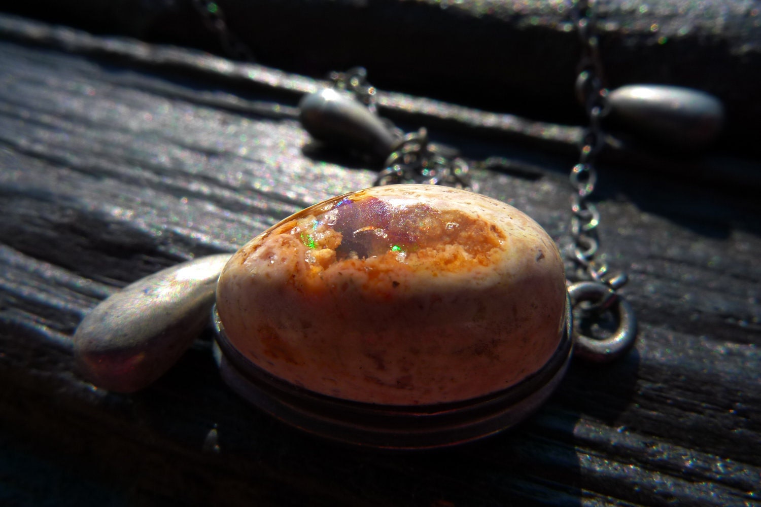 50 OFF SALE Fire Opal Necklace by Beijo Flor by BeijoFlor on Etsy