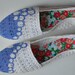 Hand Painted Flats - Blue Joy -  size 8