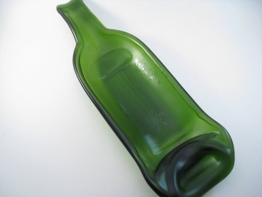 Snowflake Recycled Glass Wine Bottle Spoon Rest Dish