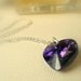 Crystal Heart Necklace - Sterling Silver - Swarovski Purple Blue Violet - Crystal Pendant