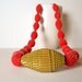 red and gold Statement Necklace with Paper Bead