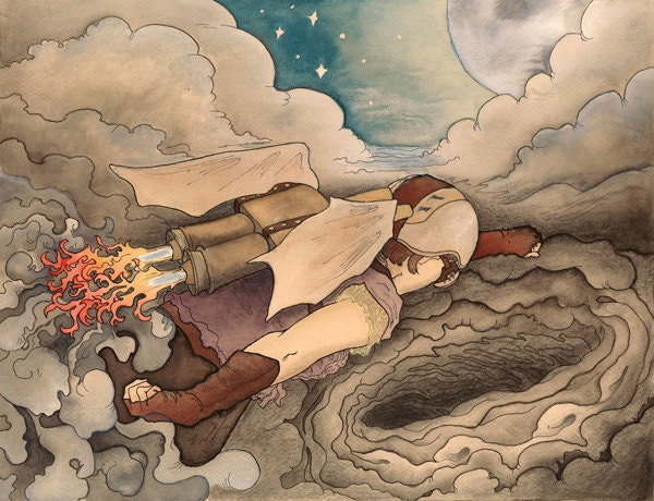Ingrid Flies Over the Storm - giclee print