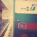 Italy Photography- Italian Home Decor- Florence Wall Art- "Trenitalia" crimson and teal photo of a train in Florence Italy