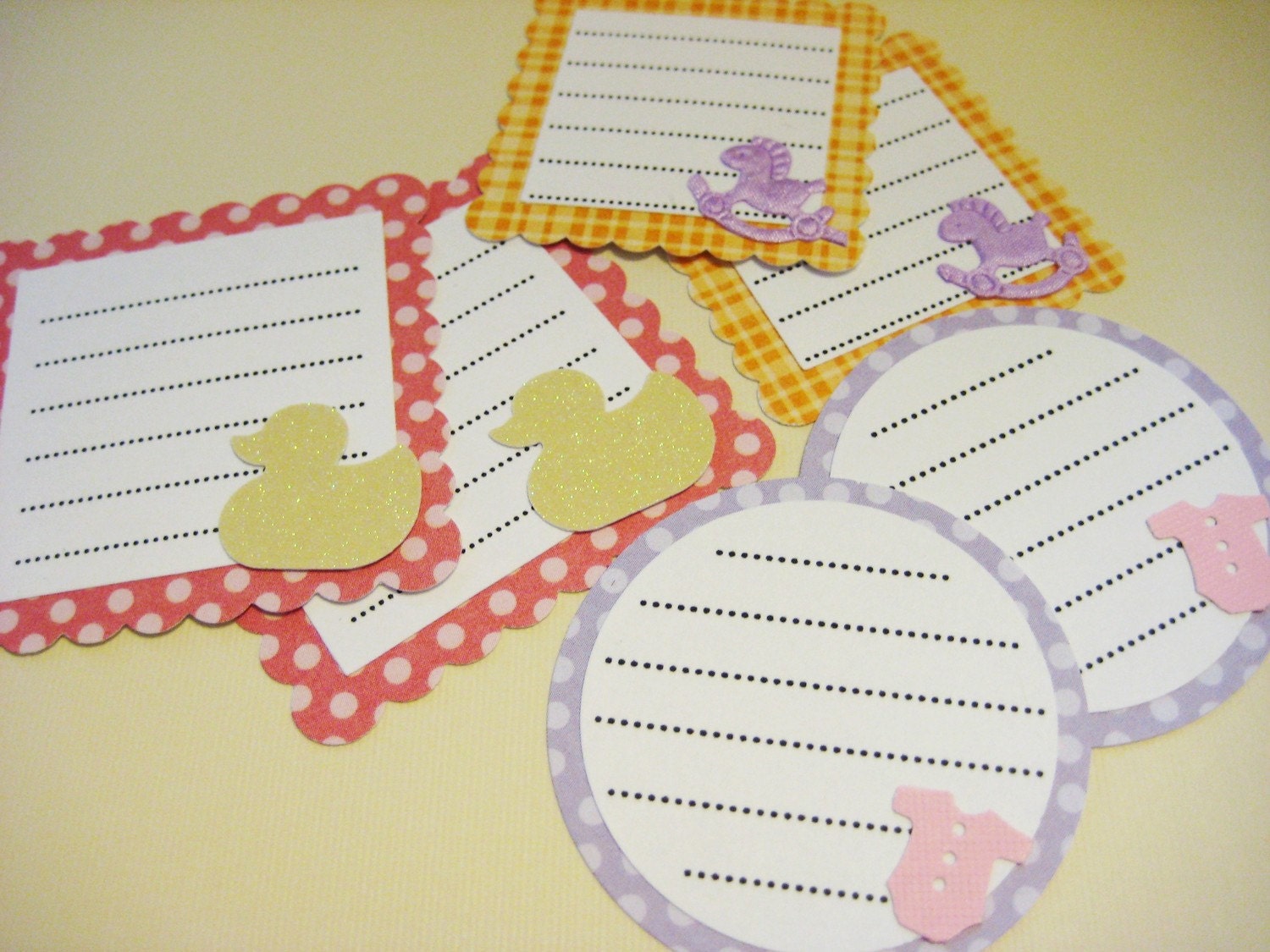 Baby girl scrapbook journaling tags set of 6