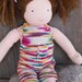 Waldorf Doll Clothes, Romper, Sunsuit, Overalls, Summer Clothes for your Dolly, Summer Garden, handknit by Woolies on Etsy