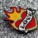Tattoo Hair Clip, Love Heart Barrette, Red, Yellow, Turquoise and White