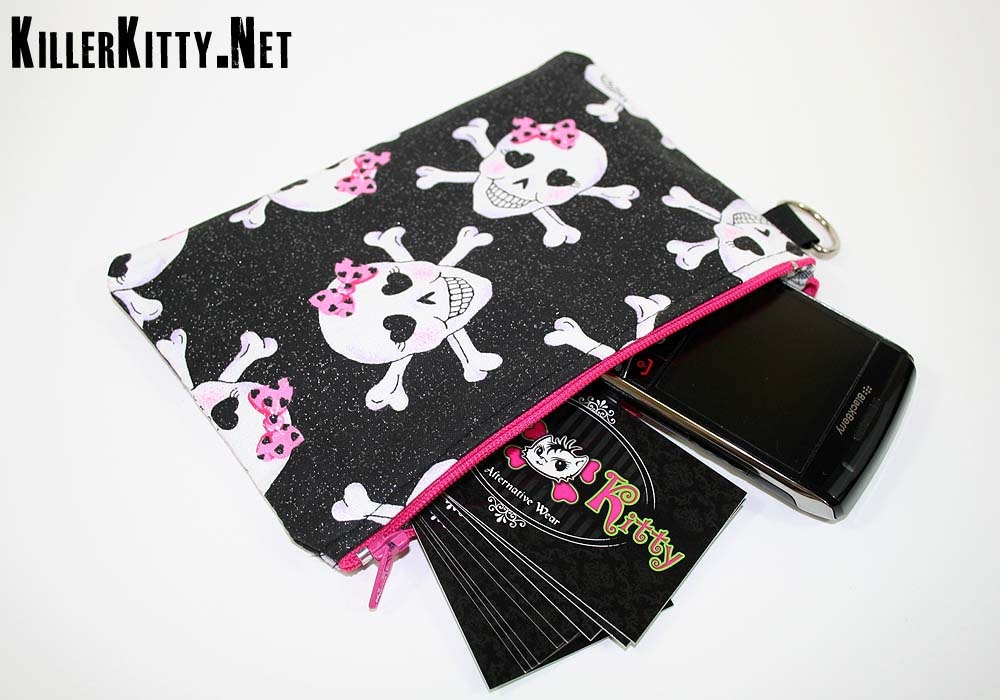 Glitter Girl Skulls Zipper Pouch Coin Purse