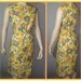 Vintage 60s Dress / Sunny Orange & Yellow Floral Print  / L XL