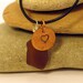 Copper Heart and Brown Great Lakes Beach Glass Mixed Metals Necklace