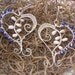 Heart Earrings of Fresh Water Pearls and Sapphire Crystals