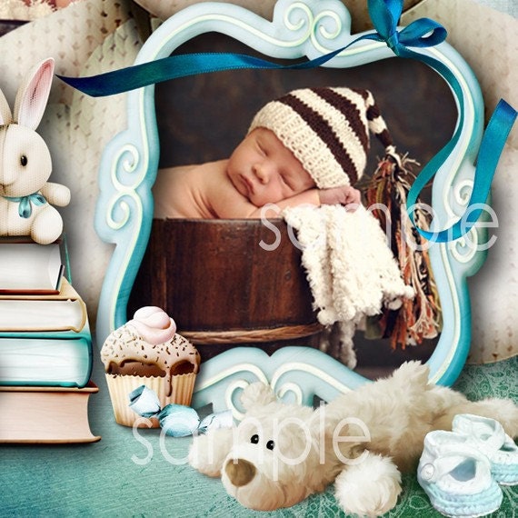 Boy Birth Announcement Thank You Blue by missbellaexpressions