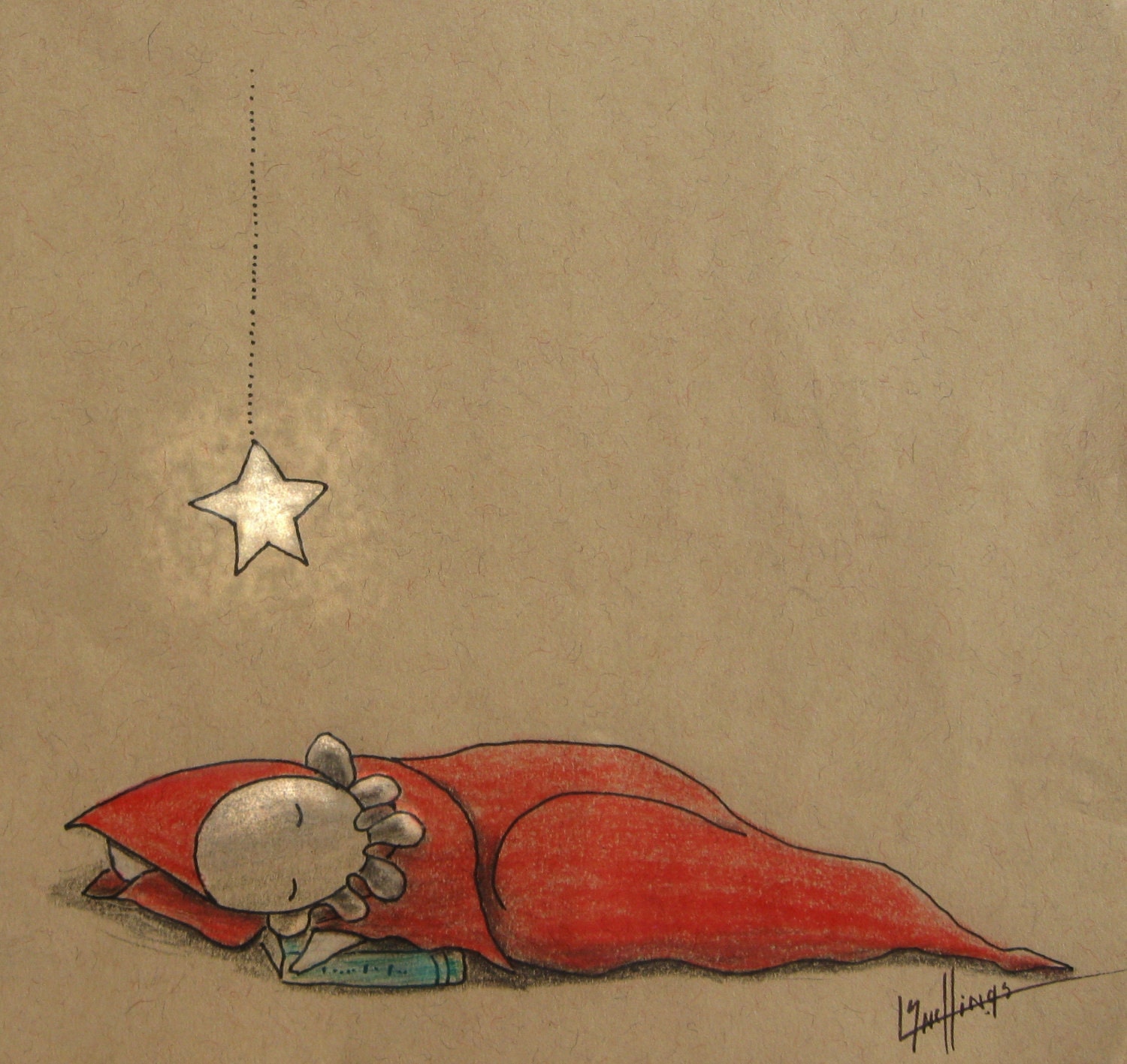 Lisa Snellings - Print  - In Which Poppet Dreams of Home