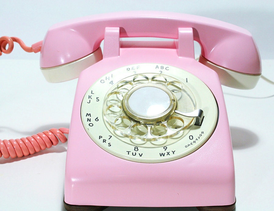 Refurbished Bell Rotary Aqua Pink Phone