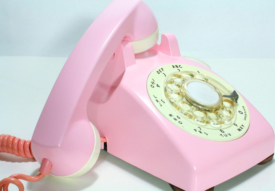 Refurbished Bell Rotary Aqua Pink Phone
