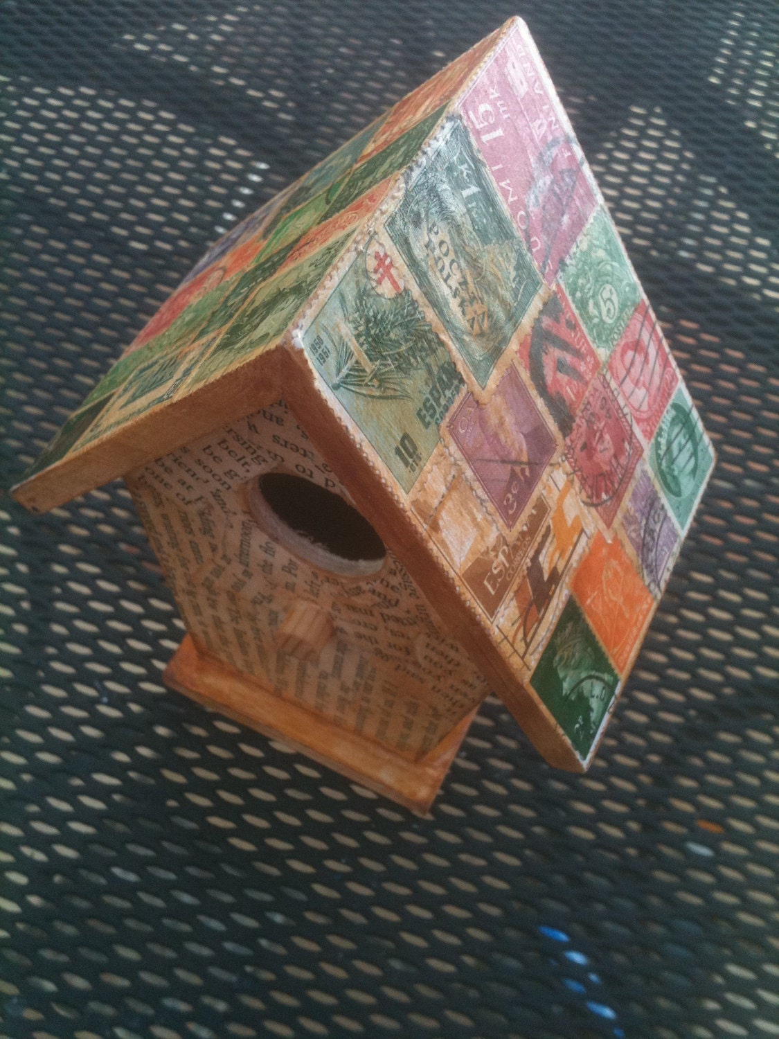 Stamp Collage Bird House Small
