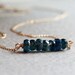Denim Kyanite Stone Necklace 14k Gold Filled Wire Wrapped Greek Blue