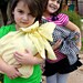 Girls Doll Sling-Toy Carrier-Bow Sash Pouch Style in Yellow and Black Gingham Check-Choose Your Color