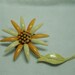 Vintage Light Orange and Tan Enamel Flower Brooch