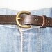 SALE braided leather womans handmade chocolate brown belt with brass buckle by g2p