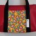 Vintage Tulips & Red Vinyl Purse