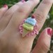 Ice Cream Shop Ring in Pink with Blueberry and  by PinkFrog4U from etsy.com