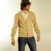 Campus Le Tigre Cardigan Sweater Tan Beige Orlon Small Medium Unisex