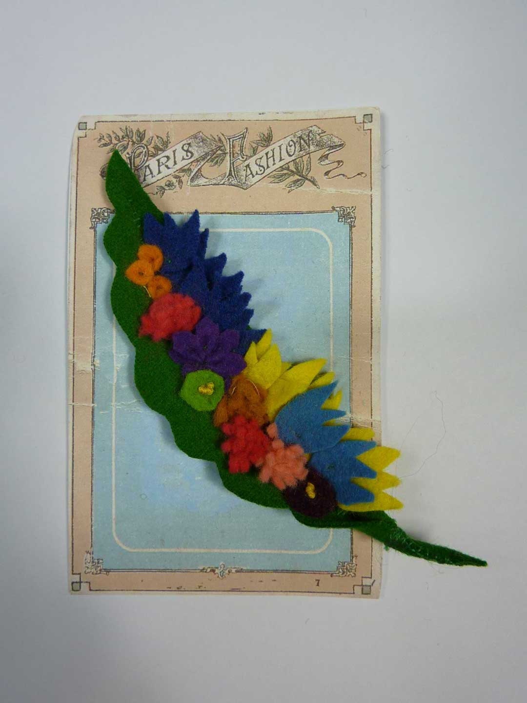 Vintage 1940s Felt Corsage  Brooch from Vintage Felt  made from Original 1940s Patterns