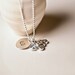 Personalized Hand Stamped Initial Charm Necklace with Swarovski Crystal and Princess Carriage Charm