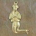 Vintage Milagro - Man Praying in Golden Metal (A02)