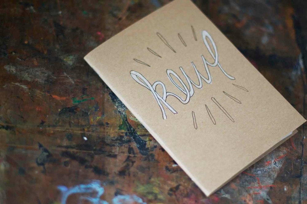 kewl - hand drawn, hand bound blank kraft notebook sketchbook jotter