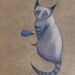 Blue Cat with Heart Giclee - Lisa Snellings - Blue is for Kitty