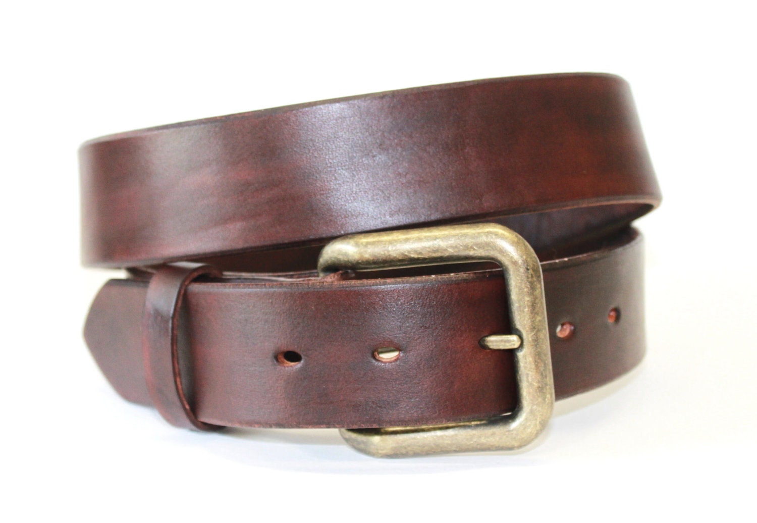 Mahogany Brown Leather Belt Handcrafted Men's Brown Leather Belt Women's Brown Leather Belt