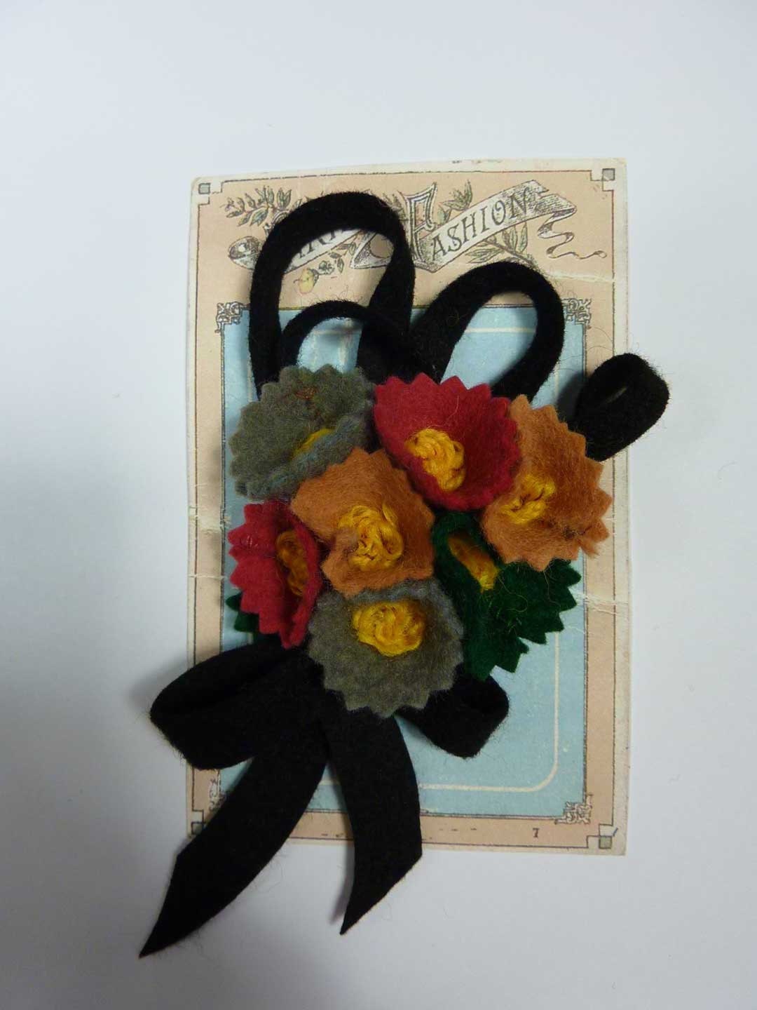 Vintage 1940s Felt Corsage  Brooch from Vintage Felt  made from Original 1940s Patterns