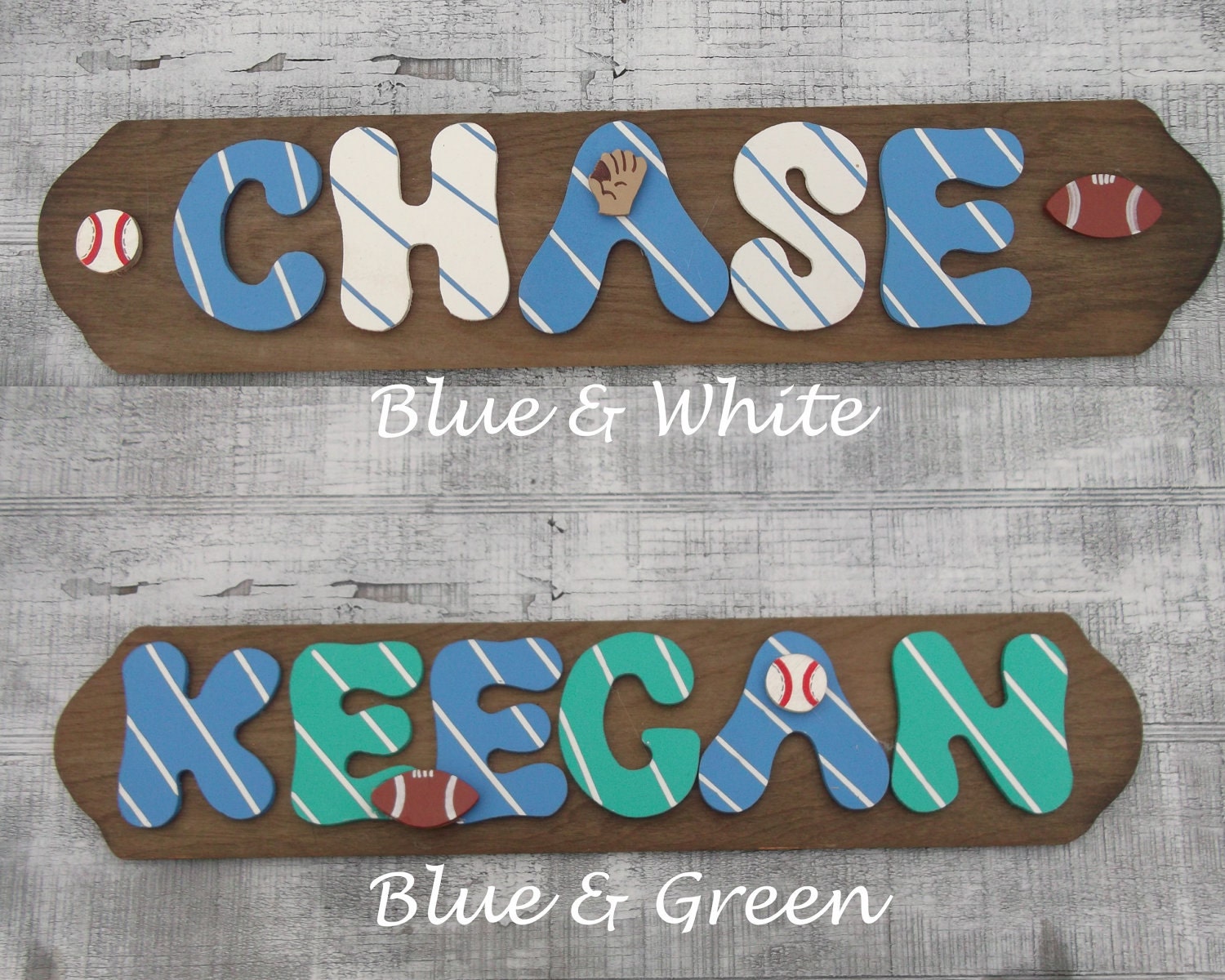 Boys Long Name sign, 9 to 11 letters, 1 price not per letter,  many colors to choose from, Handpainted