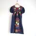 vintage embroidered mexican dress / floral puebla dress