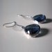 Sterling Silver Earrings -- Grace -- Sapphire Czech Glass Stone Sterling Silver Earrings