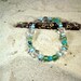 Handmade Blue Green Bracelet with silver clasp