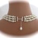Wedding jewelry  three strand Ivory Pearl by Clairesparklesbridal