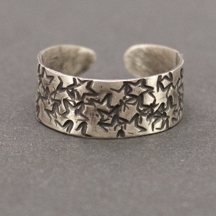 Galaxy Star Stamped Sterling Silver Toe Ring