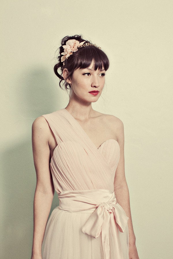 SAMPLE One Shoulder Tulle Floor Length Gown