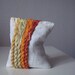 Lavender Sachet with Orange and Yellow Textile Art Adornment