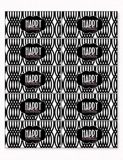 Black and Pink Modern Birthday Party PRINTABLE Napkin Wraps by Love The Day