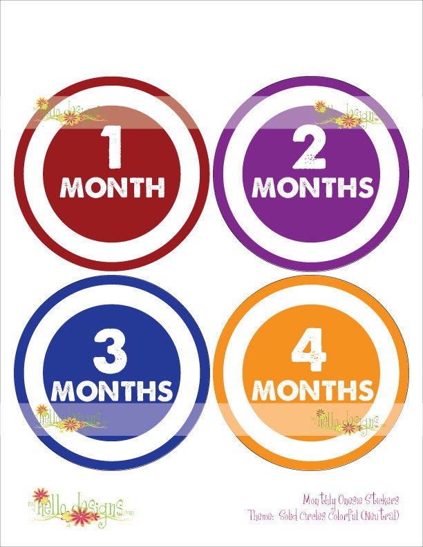 Monthly Onesie Sticker (Neutral): Solid Circles