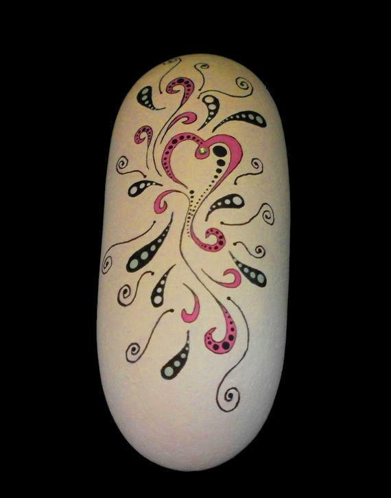Hand Painted Valentine Heart Rock