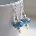 Sterling Silver Blue Glass Earrings