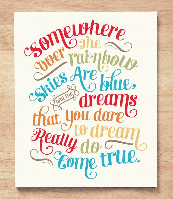 Somewhere Over the Rainbow - 11x14 Nursery Art Print